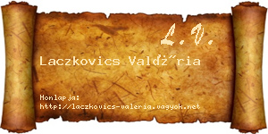 Laczkovics Valéria névjegykártya