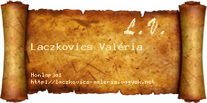 Laczkovics Valéria névjegykártya